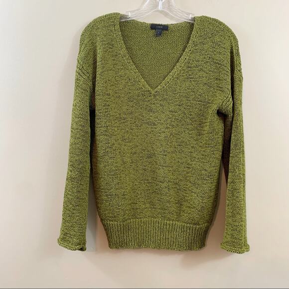 J Crew Flared Sleeve Swing Sweater In Army Green - Picture 4 of 8